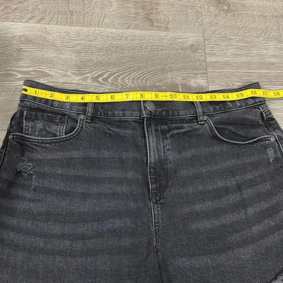 LOFT made and loved High Rise Frayed Cut Off Black Wash Denim Jean Shorts 30/10 - Picture 6 of 15